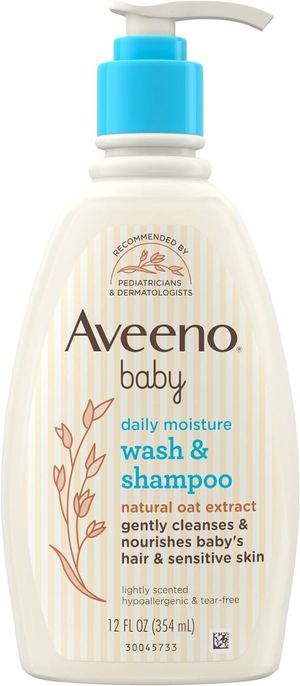 Aveeno Baby Daily Moisture Wash & Shampoo for Baby's Hair & Sensitive Skin 354ml